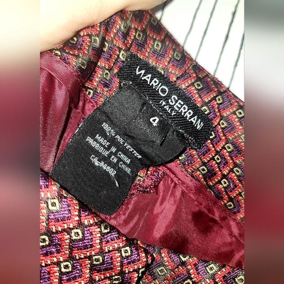 Mario Serrani Red and Black Geometric Pants - Picture 3 of 4